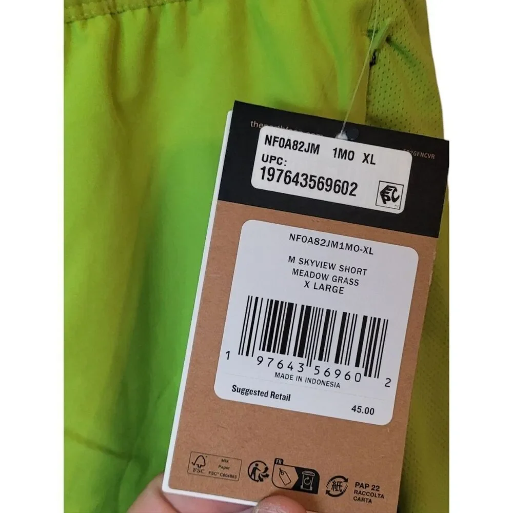 The North Face Men's Skyview Shorts Meadow Grass Size XL NWT